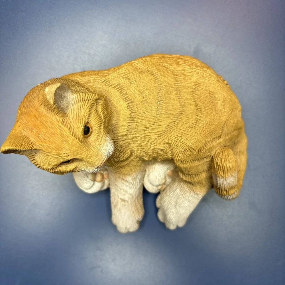 Vintage‎ 1982 Don James Orange Tabby Cat Figure Signed Figurine Vintage Decor